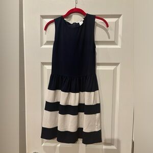 Short navy and white dress